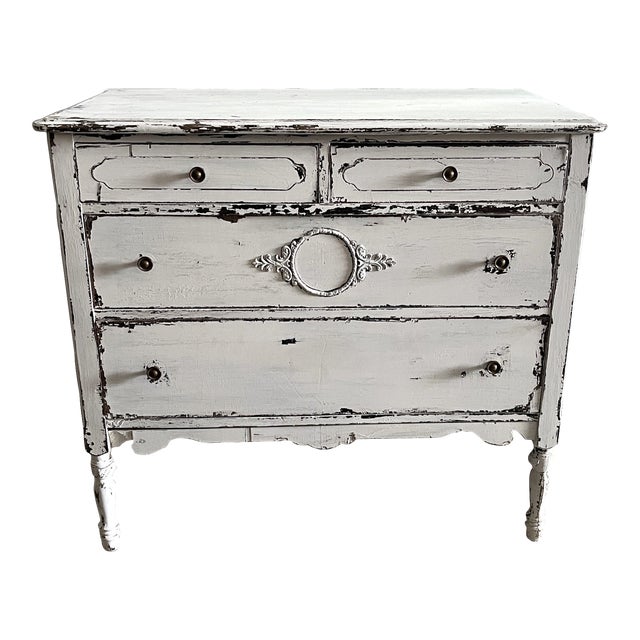 Antique White French Cottage Gustavian Style Dresser Chairish
