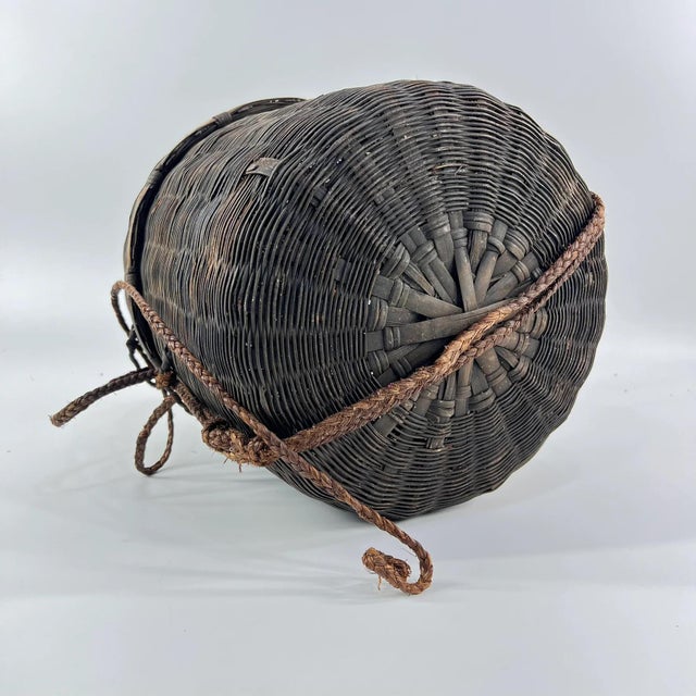 Dark Gray Early 20th Century Bamileke Lidded Basket Cameroon For Sale - Image 8 of 8
