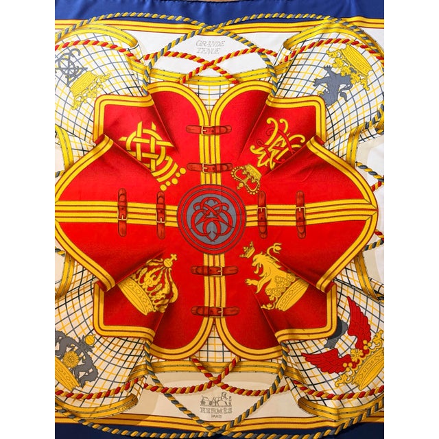 Hermès Hermès Grande Tenue 1998 Silk Scarf Designed by Henri D’Origny For Sale - Image 4 of 12