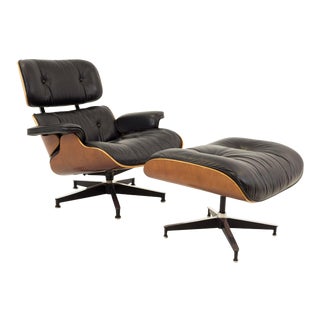 Vintage Mid Century Eames for Herman MillerModern Lounge Chair in Cherry With Ottoman For Sale