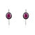 Art Deco 14k White Gold 3.19ct Ruby, Diamond & Black Enamel Hoop Earrings- A Pair For Sale - Image 4 of 16