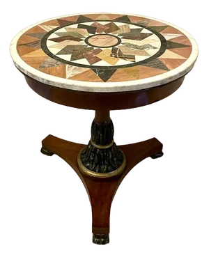Victorian Circular Centre Table with Marble Top, 1860s