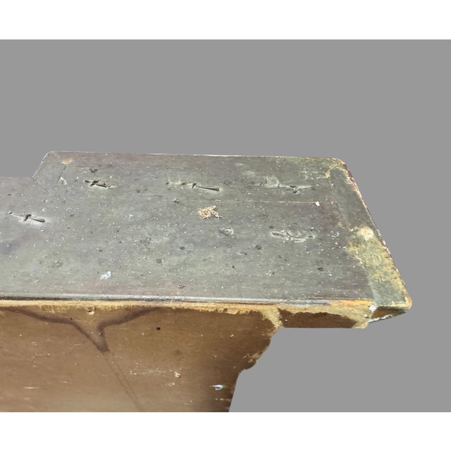 Antique American Empire Style Gilt Pier Hall Mirror Column Rosette 36” X 22” For Sale - Image 9 of 10