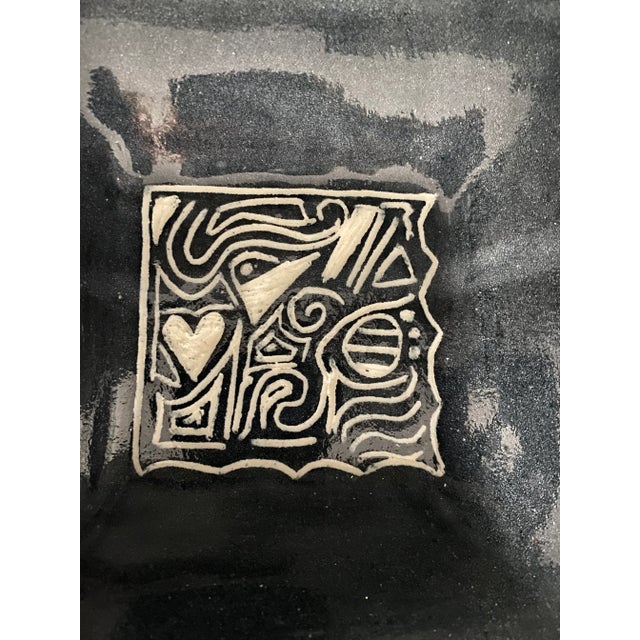 Mid-Century Modern Vintage Studio Pottery Postmodern Dish For Sale - Image 3 of 8