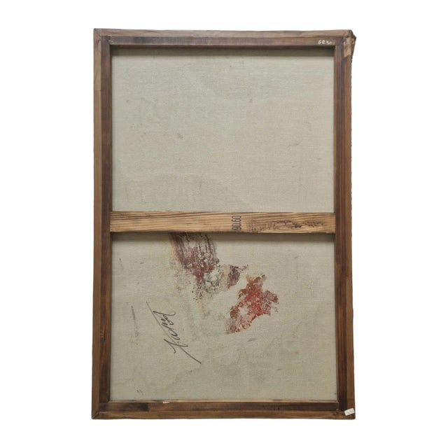 Mid-20th Century Signed Rasky - Girl With Hoop, Oil on Canvas For Sale - Image 4 of 4