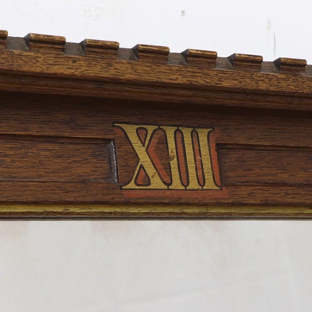 Large Oak Religious Church Frame with Mirror For Sale - Image 4 of 7