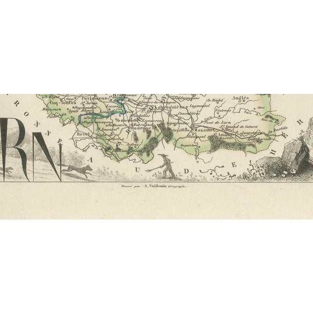 19th Century Antique Map of the Tarn, Albi and the Navigator La Perouse, 1860 For Sale - Image 5 of 12