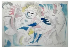 Issaeva-Agenos, Erotic Dance, 2008, Ink Drawing