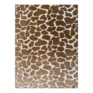 Vintage Schumacher Giraffe Pattern Cut Velvet Fabric For Sale