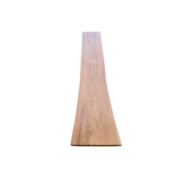 Not Yet Made - Made To Order Minimalist Solid Teak Wood Bench With Sculptural Tapered Legs For Sale - Image 5 of 6