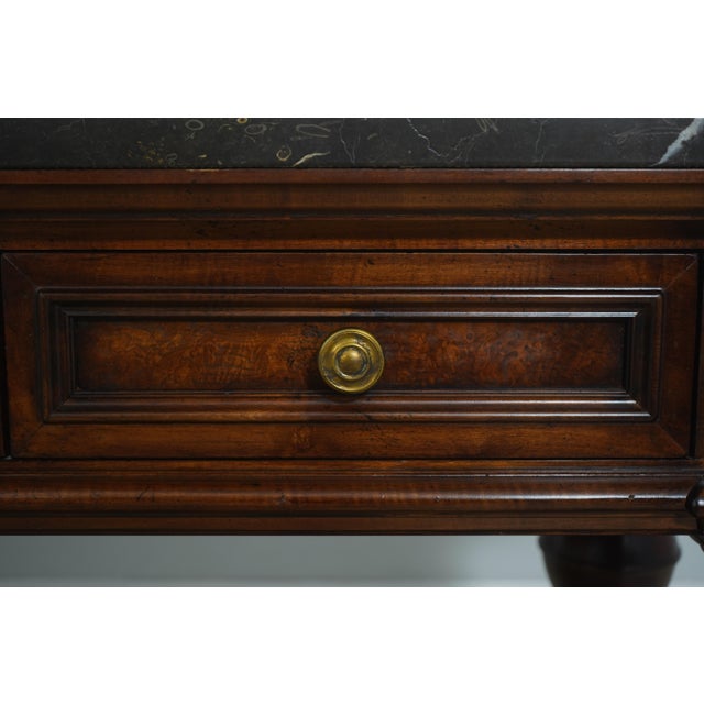 Henredon 3 Drawer 2 Tier Marble Top Console Table For Sale - Image 12 of 18