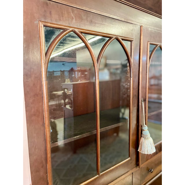 Antique 1800s Flame Mahogany Sheraton-Style Secretary For Sale - Image 10 of 10