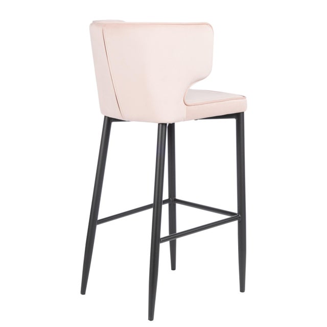 kayla upholstered blush pink bar chair