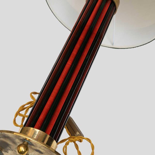 Metal Brass and Metal Table Lamps with Murano Glass Rods, 1970s, Set of 2 For Sale - Image 7 of 12