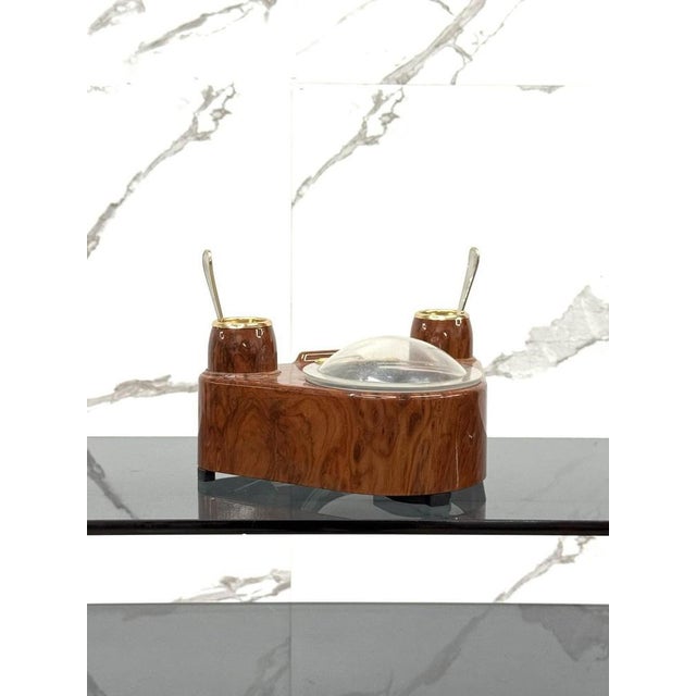 Gold Lady Sugar Sugar Bowl in Burl, 1970s For Sale - Image 8 of 9