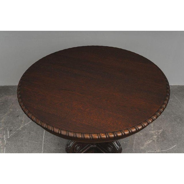 Wood Late 19th Century Historicist Table in Oak For Sale - Image 7 of 17