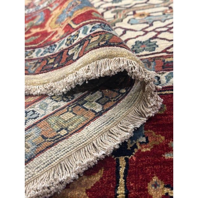 Pasargad DC Ivory Fine Hand Knotted Serapi Design Rug For Sale In Washington DC - Image 6 of 12