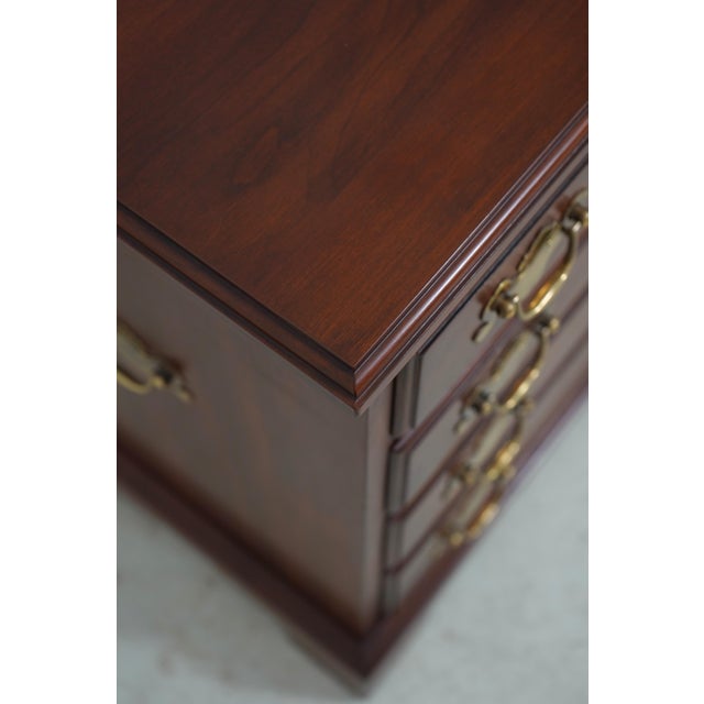 Wood Henkel Harris Cherry 4 Drawer Chairside Chest Nightstand For Sale - Image 7 of 17