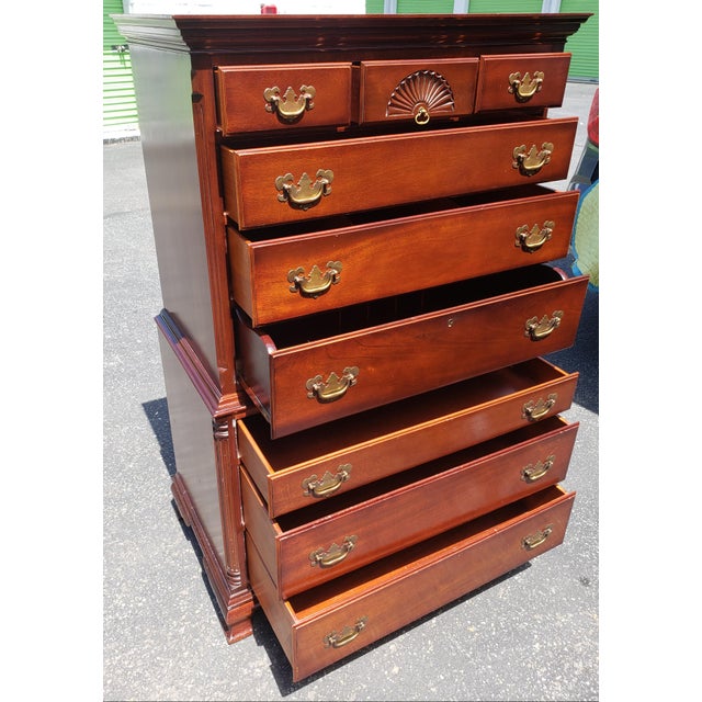 1960s Kling Furniture Certified Genuine Mahogany Chest on Chest of