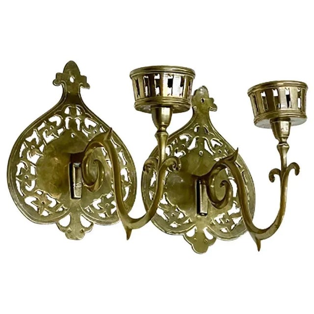 19th Century Brass Wall Candle Holders, Set of 2 For Sale - Image 12 of 12