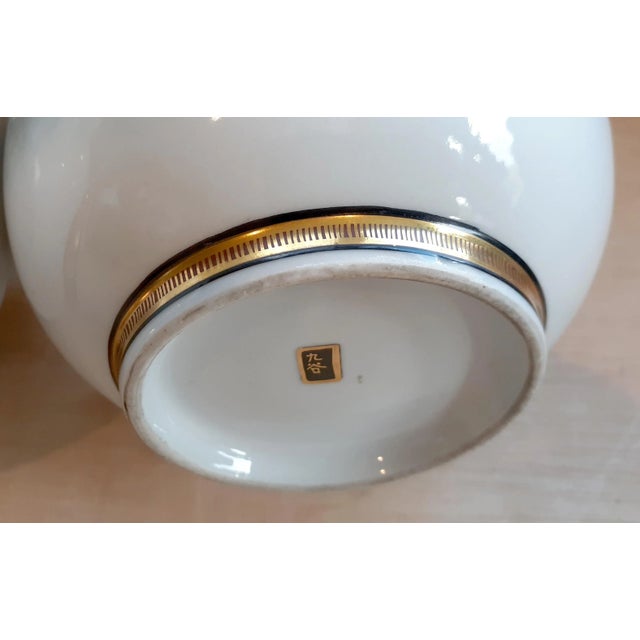 Mid-Century Japanese Kutani Porcelain Gilt Beast Handled Vases - a Pair For Sale - Image 9 of 10