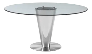 Modern Greg Sheres Style Stainless Steel Round Dining Table