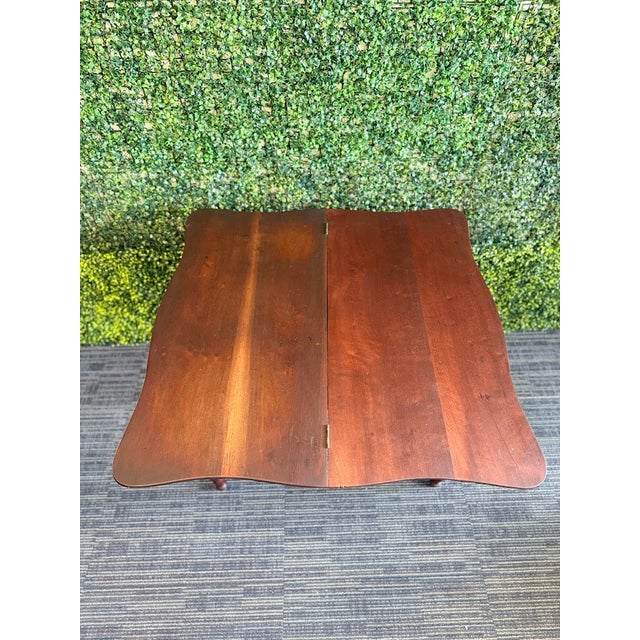 Brown Antique Walnut Serpentine Front Tea Table (Game Table) For Sale - Image 8 of 18