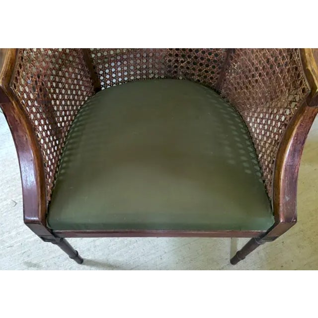 Mid 20th Century Mid Century Hickory Furniture Mahogany and Caned Club Chair For Sale - Image 5 of 7