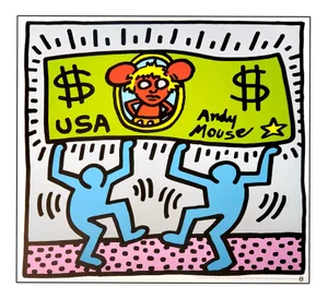 Keith Haring, Andy Mouse III, 1990, Screenprint