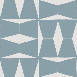 Brancusi Wallpaper by Susan Hable in Soft Blue For Sale