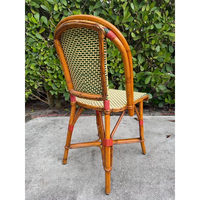 Vintage French Bistro Bent Bamboo Side Chair For Sale - Image 4 of 12