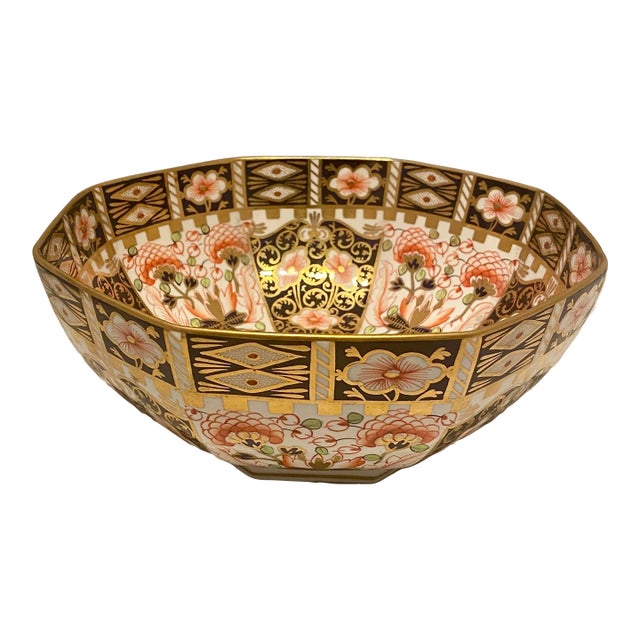 Royal Crown Derby Octagonal Bowl Imari Witches Pattern 6299 Date 1918 For Sale