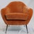Newly upholstered in a plush burnt orange velvet, this Vintage Italian Mid-Century Modern Style Lounge Chair exudes...