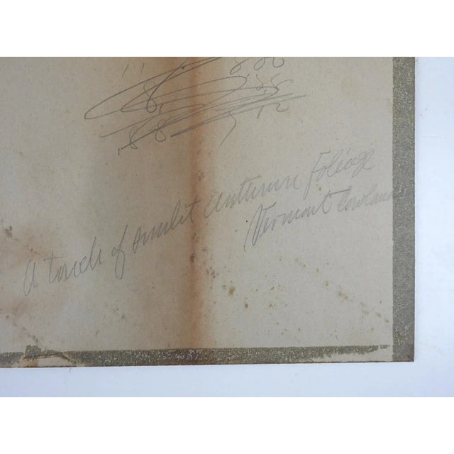 American Late 19th Century Charles Sanderson Vermont Autumn Landscape Watercolor Painting For Sale - Image 3 of 5