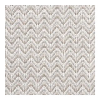 Sample - Schumacher Bargello Wave Fabric in Natural For Sale