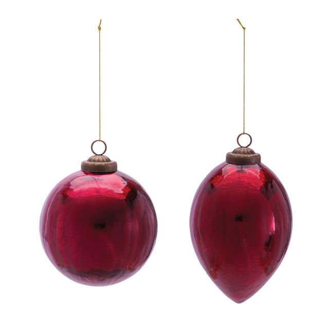 Elevate your holiday décor with this set of Glass Holiday Ornaments. Featuring a mix of 4-inch and 5-inch sizes, each...