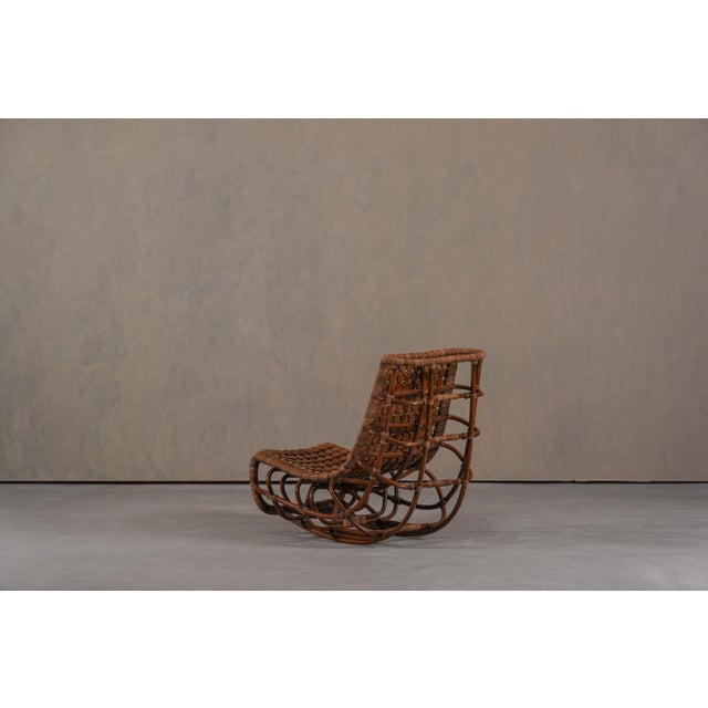 Vintage Bamboo Slingback Lounge Chair, Germany, 1970s For Sale - Image 6 of 15