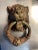 1930s Ornate Cast Iron Lion Head Door Knocker With Bronze Patina For Sale - Image 9 of 12