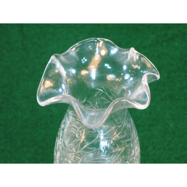 Art Nouveau Antique Vase Webb Engraved Cut Glass Art Nouveau 1850-1899 For Sale - Image 3 of 9