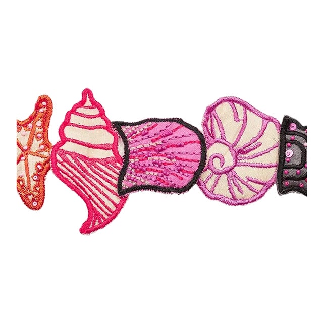 Sample - Schumacher X Johnson Hartig Sea Treasures Tape in Pink For Sale