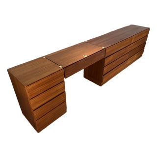 1970s Mid Century Danish Modern Dresser Vanity Desk Dressing Table by Arne Wahl Iversen For Sale
