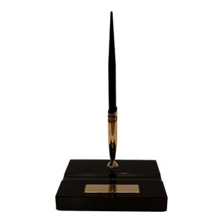 Vintage Schaeffer Pen Desk Set Blank Plate Mid Century Mad Men For Sale