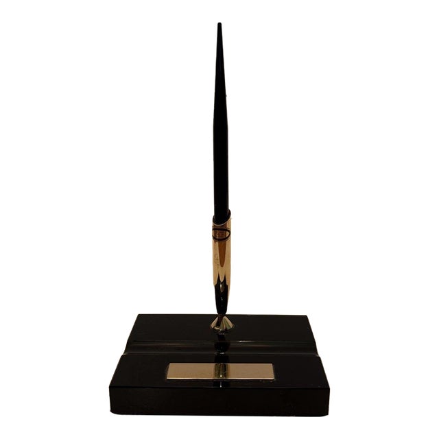 Vintage Schaeffer Pen Desk Set Blank Plate Mid Century Mad Men For Sale