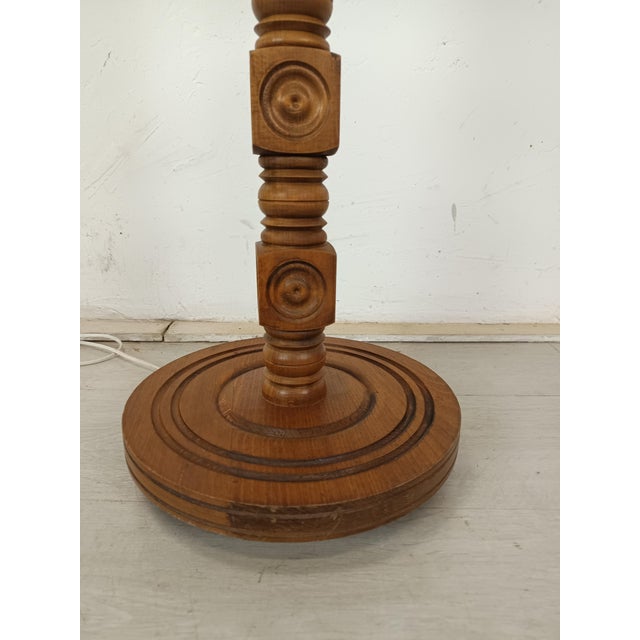 Wood Brutalist Floor Lamp by Charles Dudouyt, 1950s For Sale - Image 7 of 10