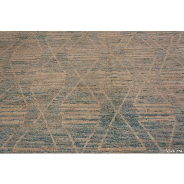 2020s Nazmiyal Collection Large Washed Out Sky Blue Tribal Contemporary Area Rug For Sale - Image 5 of 7