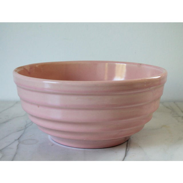 Farmhouse Vintage Pink Ceramic Ringware Beehive Mixing Bowl. For Sale - Image 3 of 7