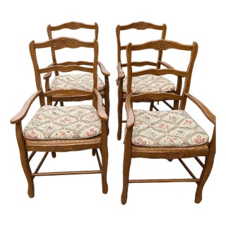 1990s French Country Dining Arm Chairs-Set of 4 For Sale