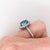 Modern 5ct Blue Zircon Ring With Diamond Accents: Solid 14k Gold, Pear Cut 10x8mm, Size 6.75 For Sale - Image 3 of 7
