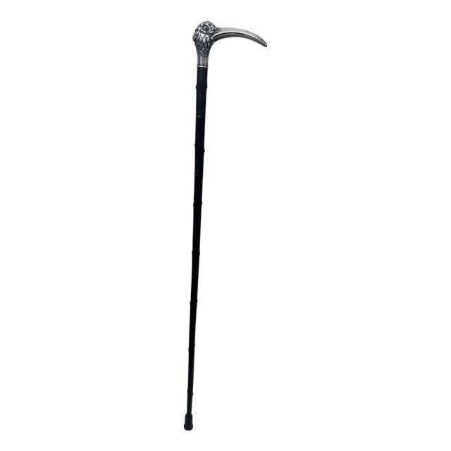 Silvered Bronze Walking Stick, 1900 For Sale