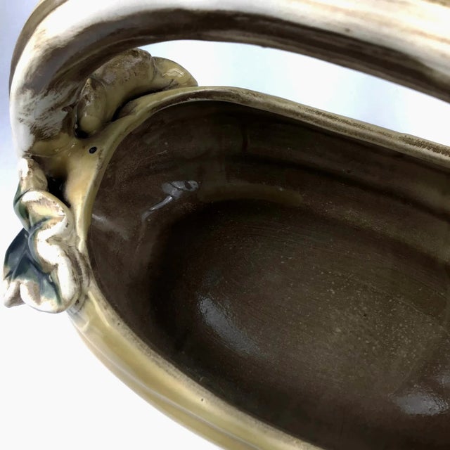 Khaki Vintage Studio Rustic Pottery Basket For Sale - Image 8 of 11